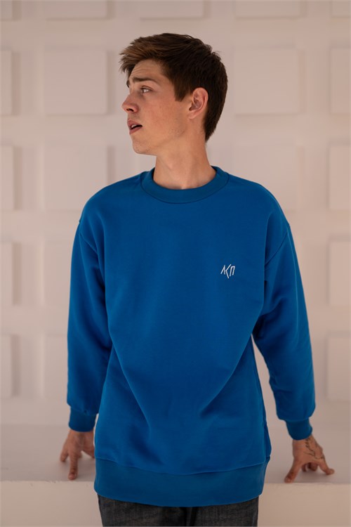 Свитшот «ЛСП blue» вышивка white 10118