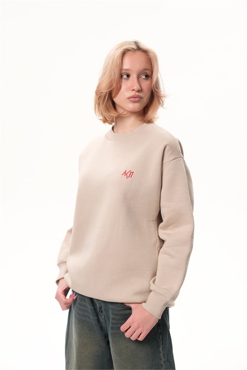 Свитшот «Лого вышивка» бежевый 10118