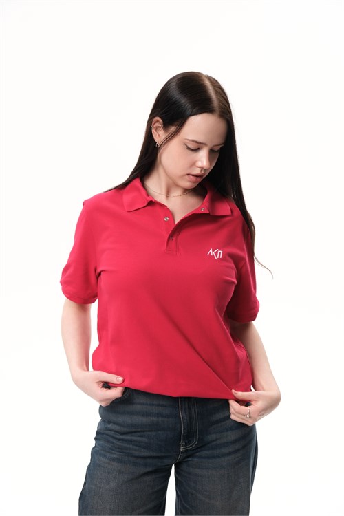 Поло «Лого вышивка» красное 10075